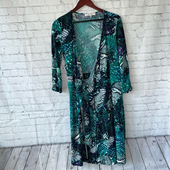 Jones Studio Green & Blue Long Dress size M - Picture 4 of 15